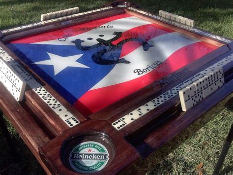 Domino Tables By Art With Puerto Rico Bandera Y Coqui Taino Ebay