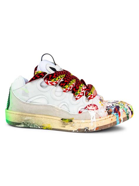 Shop Lanvin Gallery Dept X Lanvin Painted Leather Curb Sneakers Saks