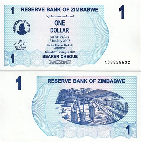 Zimbabwe Dollar Unc Pcs Lot Consecutive P Bearer