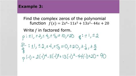 3 Complex Zeros Of Polynomial Functions Youtube