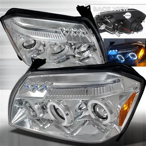 Dodge Magnum Spec D Halo LED Projector Headlights Chrome 2LHP MAG05