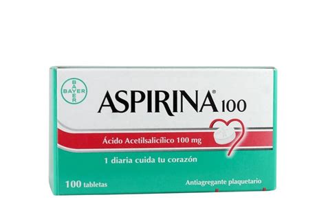 Aspirina 100 Tabletas Caja X 100 100 Mg Anyfarma