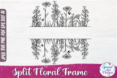 Split Floral Frame Svg Graphic By Specialartdigitaldesigns Creative