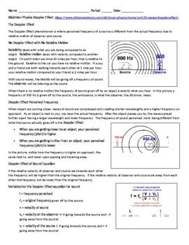 Intro To Waves 5 Handout Doppler Effect By StickMan Physics TPT