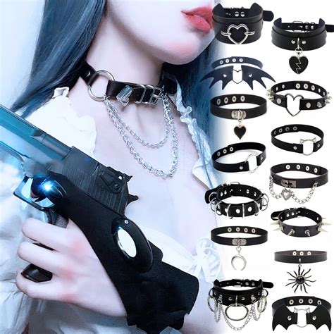 Harajuku Women Men Punk Sexy Rock Gothic Pu Leather Choker Multi Style Rock Kpop Retro