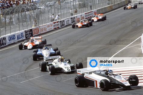 Derek Warwick Toleman TG183 Hart Leads Derek Daly Williams FW08 Ford