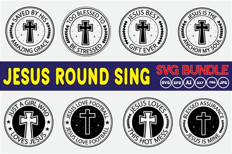 Jesus Round Signs Svg Bundle Vol1 Bundle · Creative Fabrica