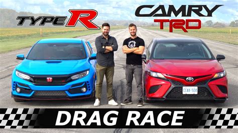 Toyota Camry Trd Vs Civic Type R Drag Roll Race Surprise