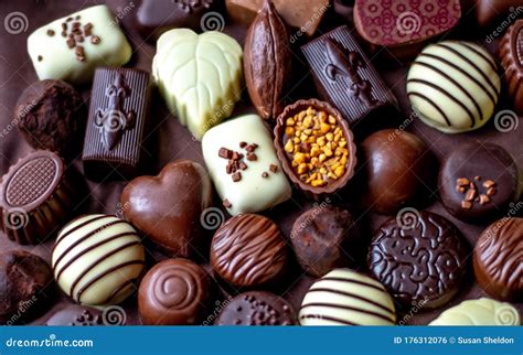 Background Of Gourmet Fancy Chocolates Stock Photo Image Of Fine