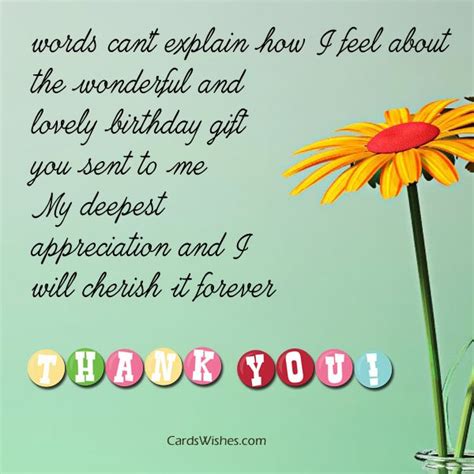 Thank You Messages for Birthday Gift - Cards Wishes