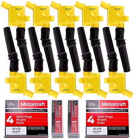 Amazon MAS Set Of 8 Yellow Ignition Coils Pack Curved Boots DG508