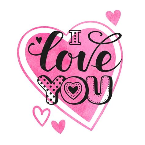 Premium Vector I Love You Calligraphic Lettering