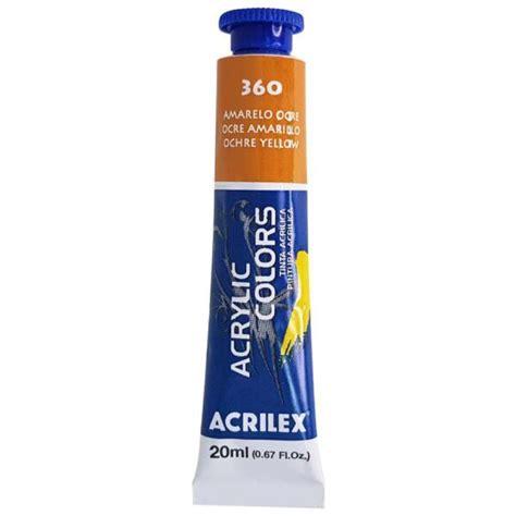 TINTA ACRÍLICA ACRILEX 20ML 360 AMARELO OCRE Artes Gerais