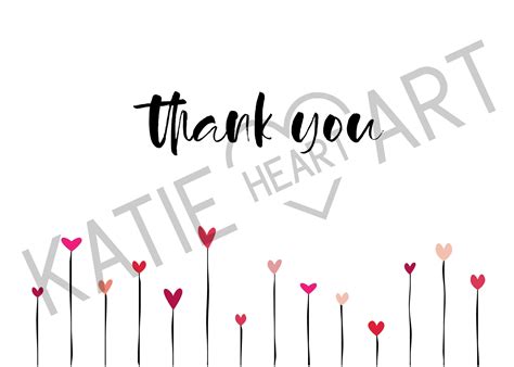 Thank You Card Note Digital Download Etsy