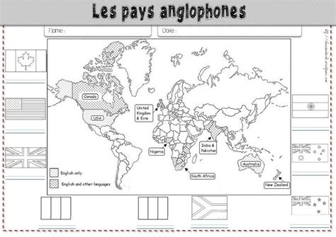 Carte Des Pays Anglophones Carte Pays Anglophone Apprendre L