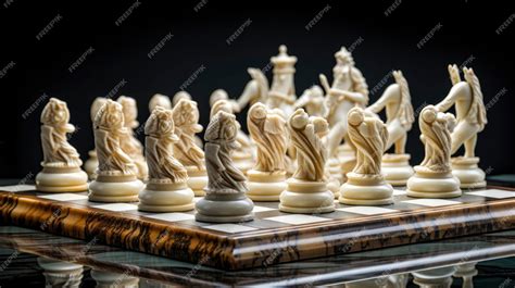 Premium AI Image | Beautiful chess board with figures