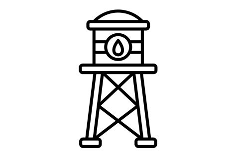 Water Tower Outline Icon Graphic By Maan Icons · Creative Fabrica