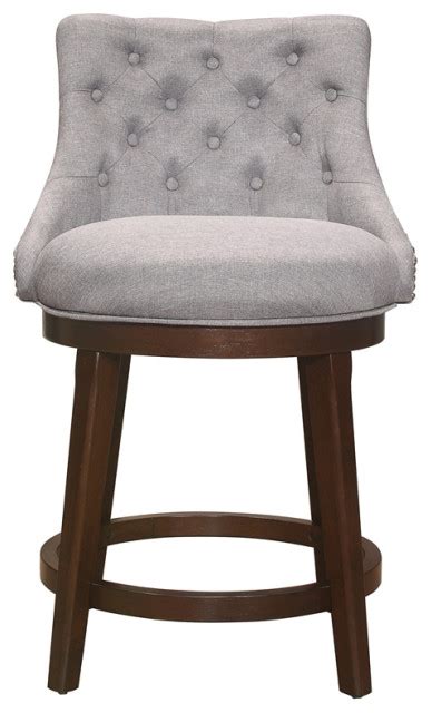 Bowery Hill Retro Wood Swivel Counter Height Stool In Chocolate 37 5