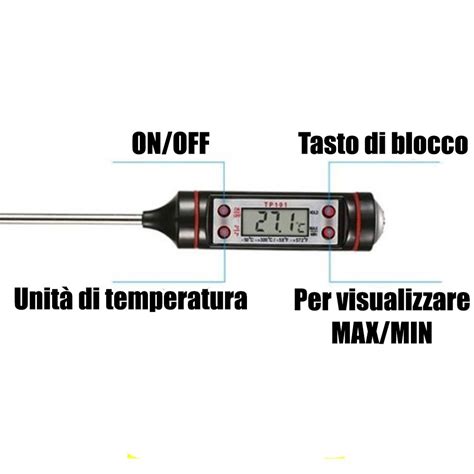 Termometro Alimentare Digitale Con Sonda Monuxshop