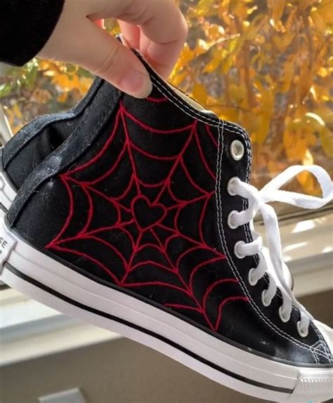 Spiderweb Conversespiderman Converse Spiderman Shoes Marvel Shoes