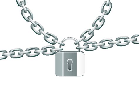 Vector Metal Chain And Lock Padlock Chain Strength Vector Padlock