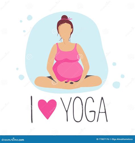 Pregnant Woman Doing Yogabatterfly Or Lotus Pose Stock Vector