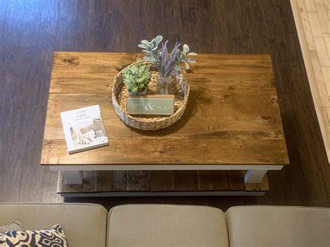 Easy DIY Farmhouse Coffee Table Tutorial - Mainely Katie