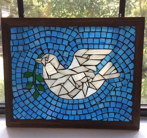 Peace Dove Mosaic Dove Stained Glass Mosaic Christmas Dove Holiday Sun Catcher Dove Of