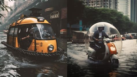 Ai Artist Imagines Futuristic Vehicles To Tackle Mumbai Rains