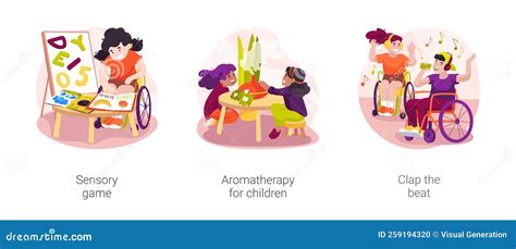 Developmental Activities In Homebased Daycare Isolated Cartoon Vector ...