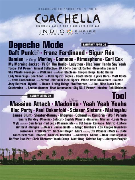 Every Single Headline Act And Lineup Poster Since The California