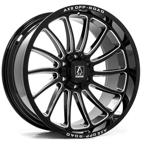 22 Axe Wheels Chronus Gloss Black Milled 22x12 6x135 6x5 5 44mm