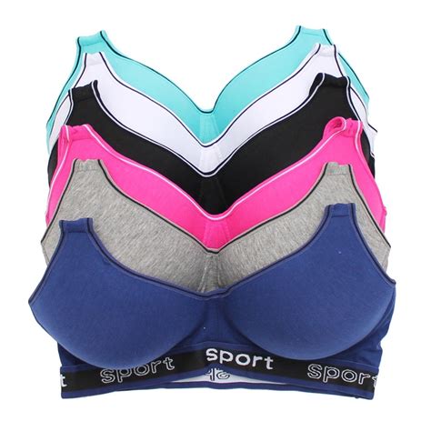 6 Pack Sports Bra B C And D Cup Assorted 1 Cf17wzknyx0 Size： 34c Cotton Sports Bra Sports