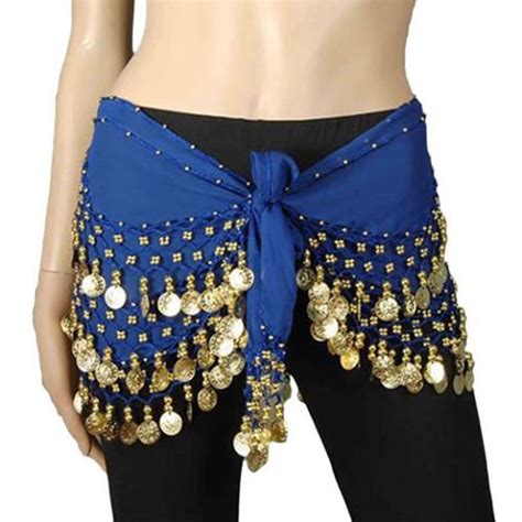 Belly Dance Hip Scarf Skirt Bead Gold Coin Bollywood Dancing Wrap