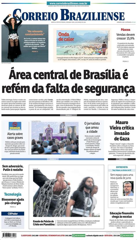 Capa Correio Braziliense Edi O Segunda De Mar O De