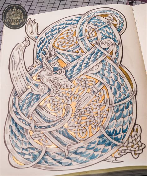 Gold And Blue Celtic Dragon By Feivelyn On Deviantart