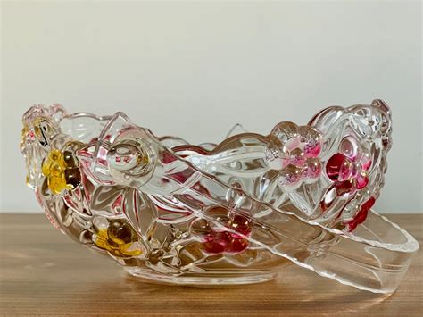 Vintage Walther Glas Crystal Basket Bowl Crystal Glass Basket Etsy