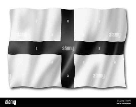 Bretagne Region Flag France Waving Banner Collection D Illustration