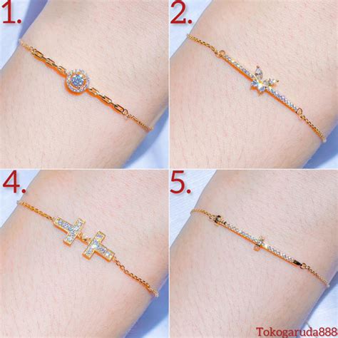 Jual Gelang Tangan Serut Emas Asli K Beige Mariposa V Love