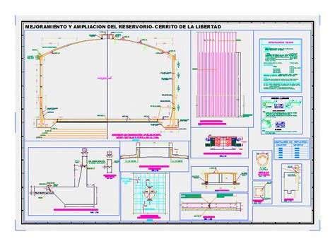 Reservorio Tipo Apoyado En DWG Librería CAD