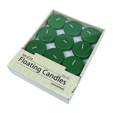 2 1 4 Inch Hunter Green Floating Candles 24pc Box Bazaar Home