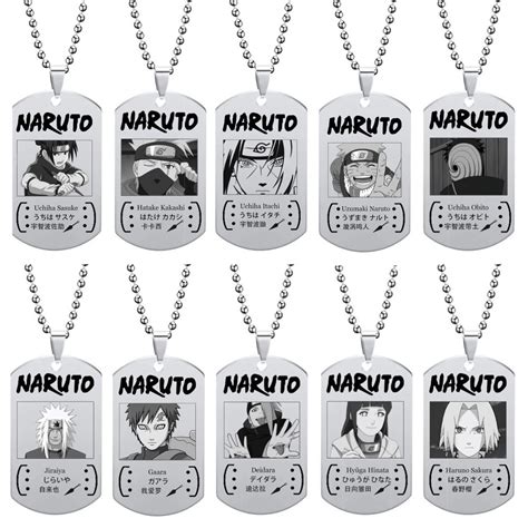 Anime Naruto Necklace Akatsuki Itachi Kakashi Uzumaki Ninja Stainless