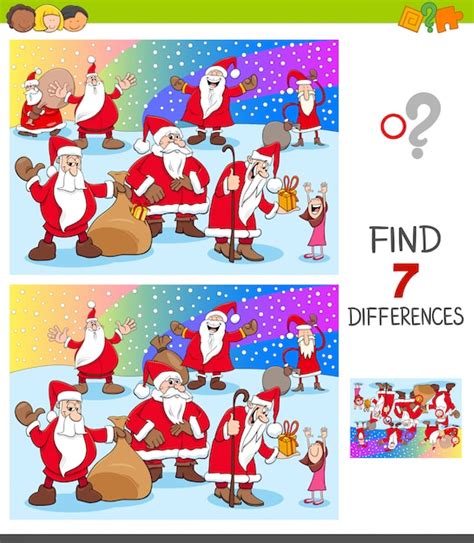 Premium Vector Find Differences With Christmas Characters