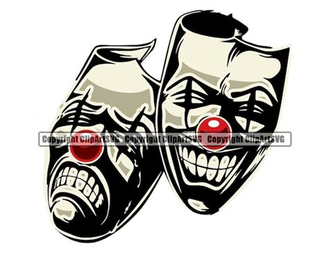 Happy Sad Masks Laugh Now Cry Later Clown Face Gangster Biker Etsy