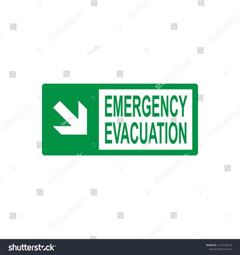 Emergency Evacuation Vector Signage Illustration Design Stock Vector ...