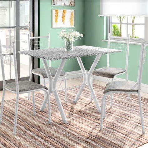 Conjunto Mesa Miami Cm Cadeiras Lisboa Branco Vegetale Leroy Merlin