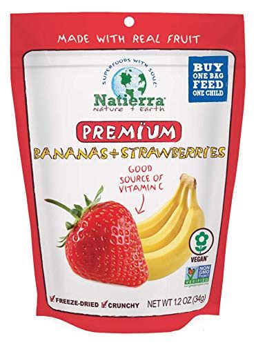 Natierra Premium Freeze Dried Bananas And Strawberries Non Gmo