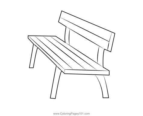 Wooden Benches Coloring Page For Kids Free Furnitures Printable