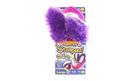 Stompeez Purple Bunny Slippers Unisex Kids (Large) 2.5-6 | Groupon