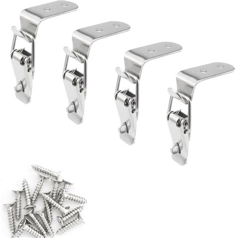 Itrolle 4pcs 58mm Stainless Steel 90 Degree Tool Box Hood Locks Latches Cabinet Trunk Trailer